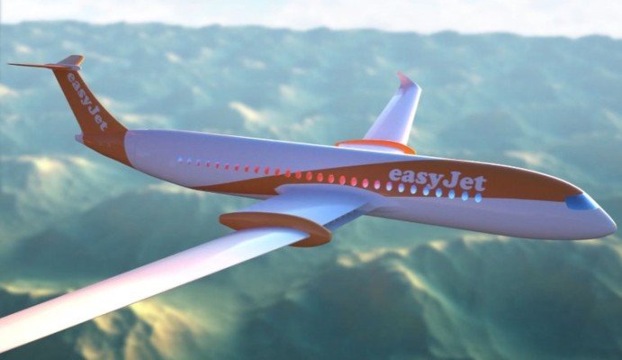 Mô hình máy bay điện có khả năng chở 180 người của hãng hàng không giá rẻ EasyJet (Anh). Ảnh: CNN Business
